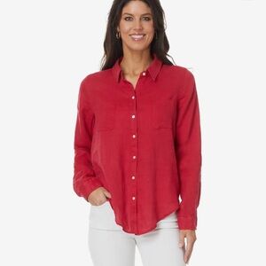 Lilly Pulitzer Sea View Linen Button Down Top NWT